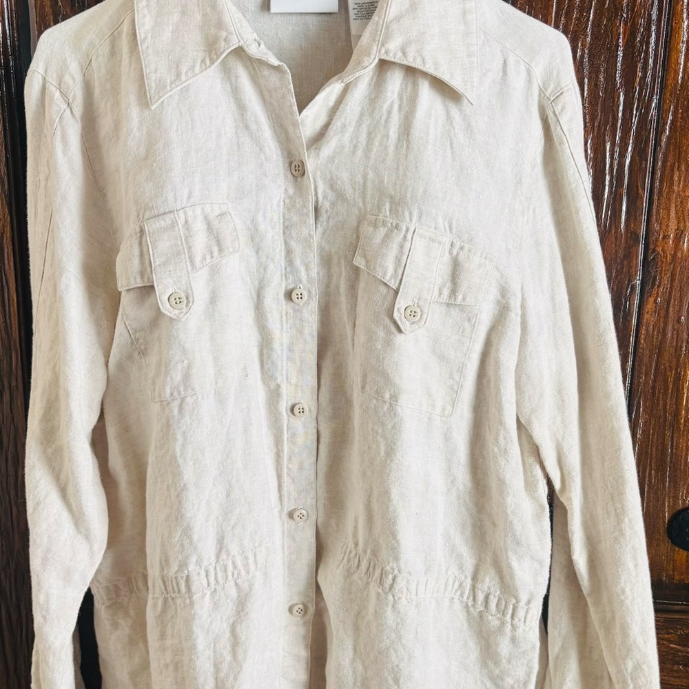 Liz Claiborne Light Tan Casual Shirt
